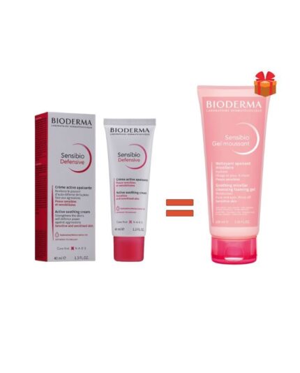 BIODERMA COFFRET SENSIBIO DEFENSIVE CREME ACTIVE APAISANTE 40 ML + SENSIBIO GEL MOUSSANT 100 ML
