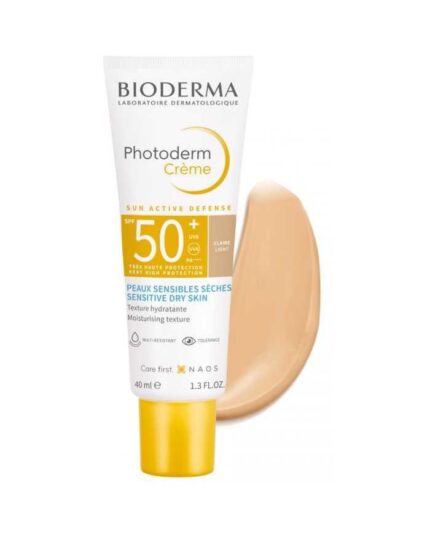 BIODERMA PHOTODERM SUN ACTIVE DEFENCE CREME SOLAIRE SPF 50 + TEINTE CLAIRE 40ML