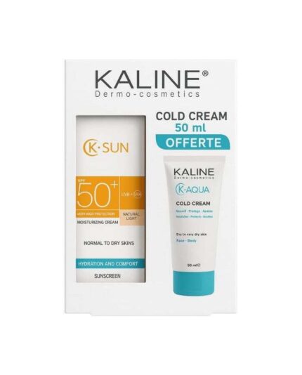KALINE K SUN PACK CREME HYDRATANTE TEINTE NATURELLE CLAIRE 50 ML + COLD CREAM K AQUA 50 ML OFFERTE