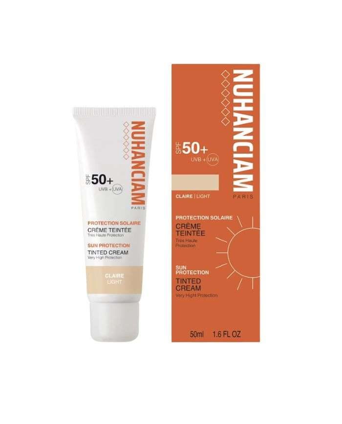 nuhanciam-creme-solaire-teintee-clair-spf-50-50ml.jpg NUHANCIAM CREME SOLAIRE TEINTEE CLAIR SPF 50+ 50ML - الصورة 1