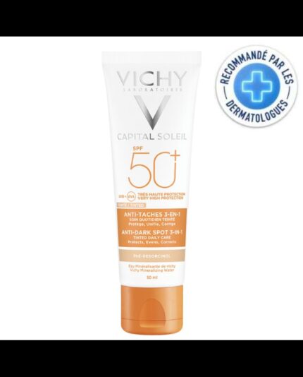 VICHY CAPITAL SOLEIL SOIN ANTI TACHES TEINTE 3 EN 1 SPF50+